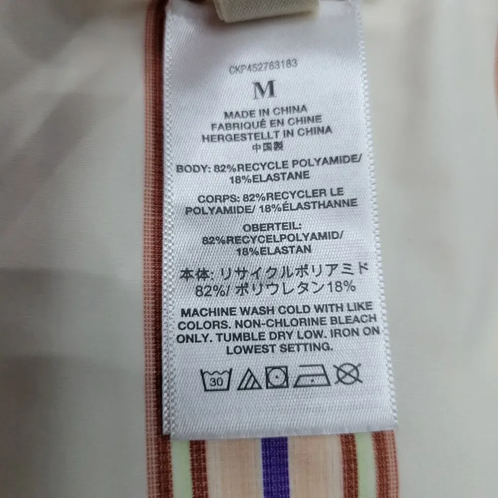 Madewell One Piece Swimsuit Medium Striped Swimwear Vacation Ready Resort